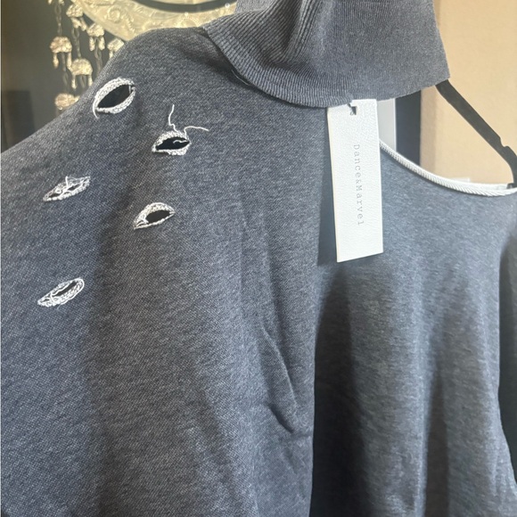 Buckle- Dance & Marvel Charcoal One Side Off-the-Shoulder Sweater - Picture 2 of 6